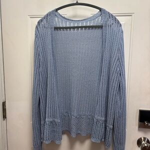 NWT Light Blue Open Knit Women's Sweater 2xl new